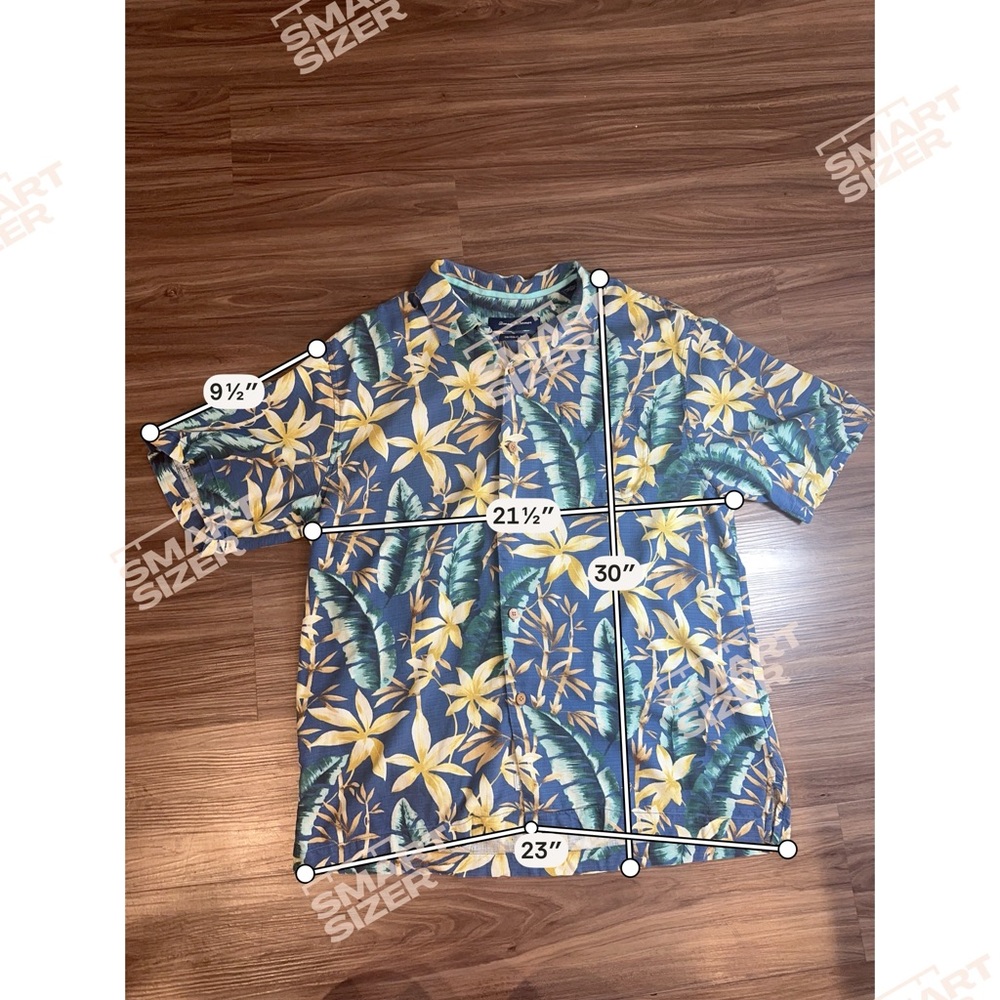 Tommy Bahama Hawaiian Shirt Blue Floral Silk Short Sleeve Button Front Men’s L - Picture 7 of 12